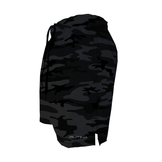 Men's Training Shorts - Black Camo