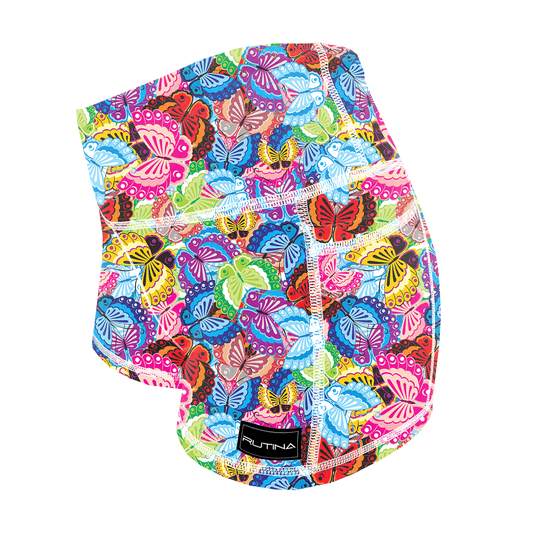 Performance Booty Shorts  - Butterfly Garden