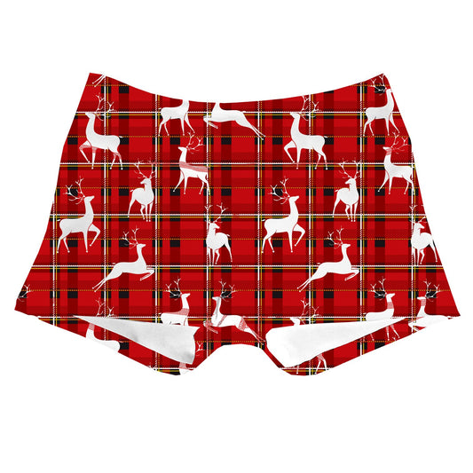 Performance Booty Shorts  - Jingle Plaid