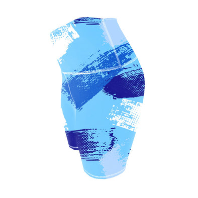 Biker Shorts - Blue Brush Strokes