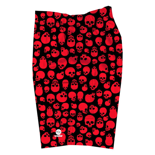 EasyFit Boardshorts - Black & Red Skulls