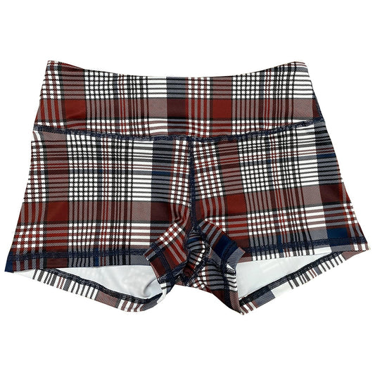 Performance Booty Shorts - Auburn Plaid