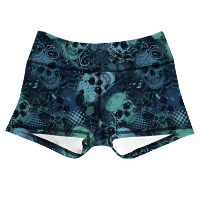 Performance Booty Shorts - Camo Skulls