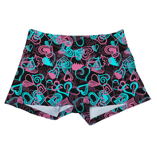 Performance Booty Shorts - Candy Hearts