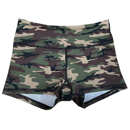 Performance Booty Shorts  - Green Camo