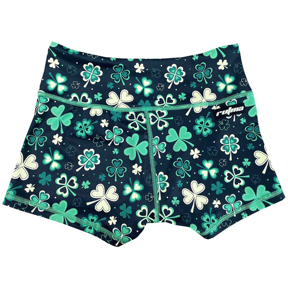 Performance Booty Shorts - Green Clovers