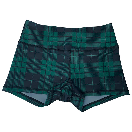 Performance Booty Shorts  - Green Plaid