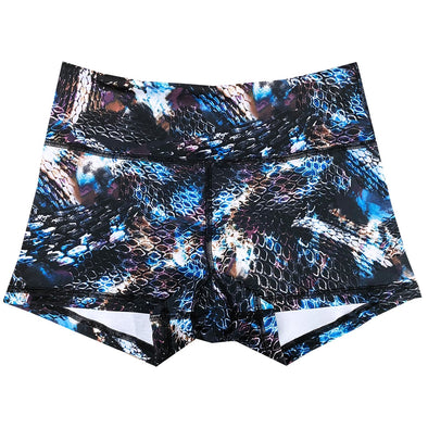 Performance Booty Shorts  - Iridescent Snakeskin