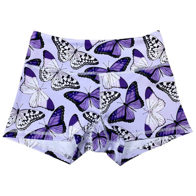 Performance Booty Shorts  - Lilac Butterflies
