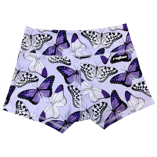 Performance Booty Shorts  - Lilac Butterflies