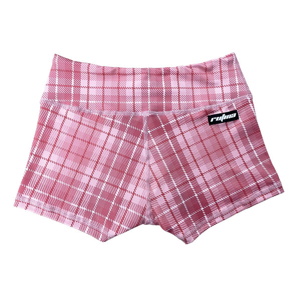 Performance Booty Shorts - Pink Plaid