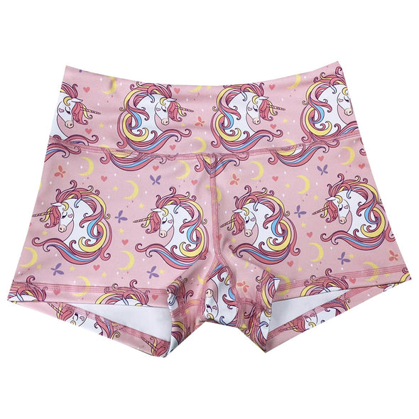 Performance Booty Shorts  - Pink Unicorn