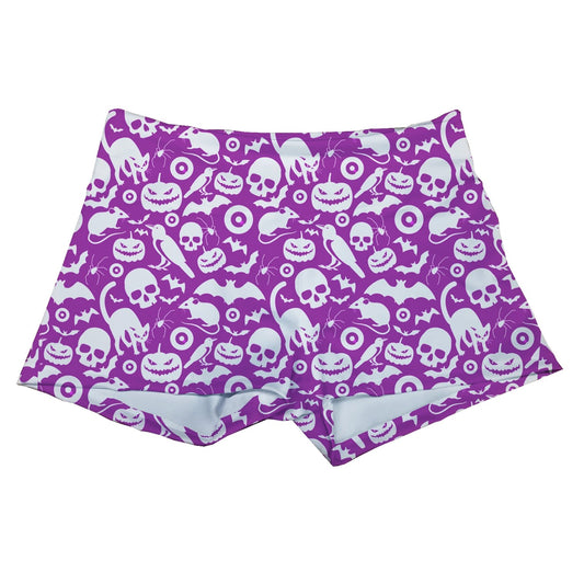Performance Booty Shorts  - Purple Halloween