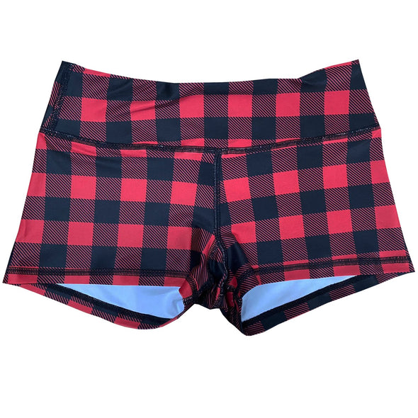 Performance Booty Shorts - Red & Black Gingham