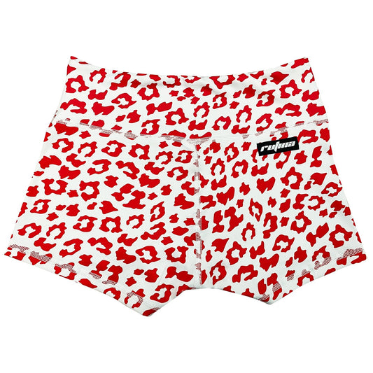 Performance Booty Shorts - Red Cheetah
