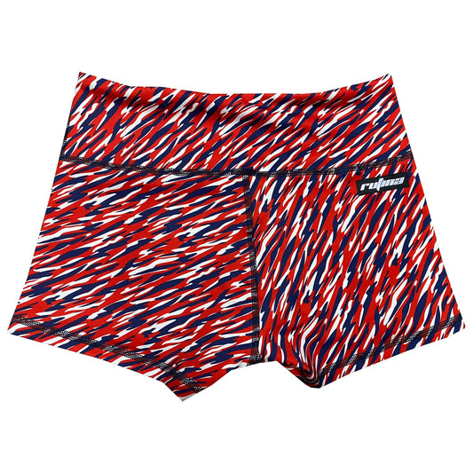 Performance Booty Shorts  - Red, White, & Blue Streaks
