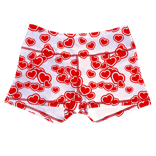 Performance Booty Shorts  - Scattered Hearts