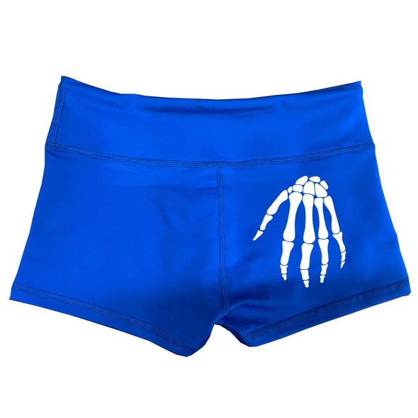 Performance Booty Shorts - Skeleton Hand (Royal Blue)