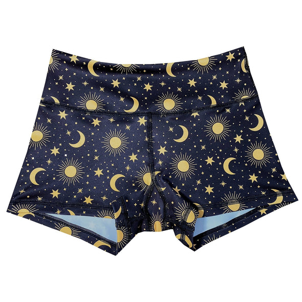 Performance Booty Shorts  - Sun, Moon, Stars